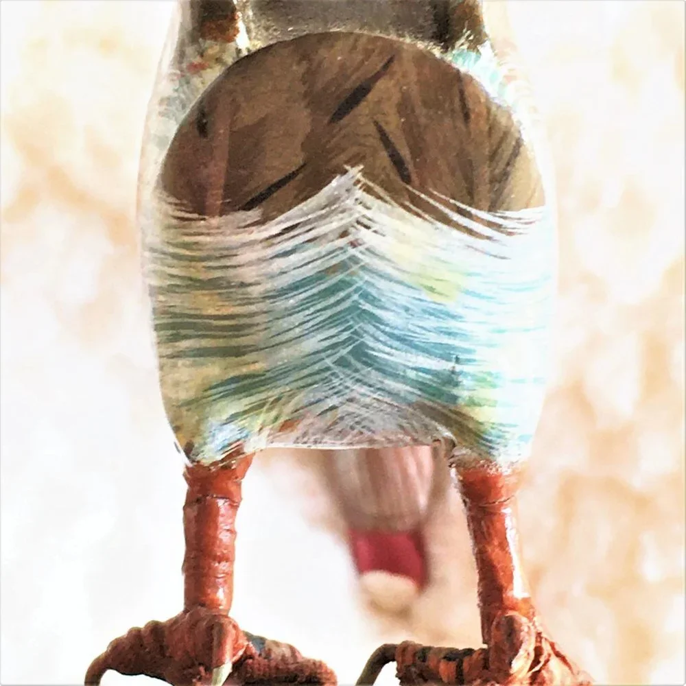 HAND CARVED long neck Goose + HAND PAINTED